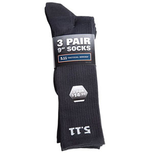5.11 - 59121 Black Socks 3 pack