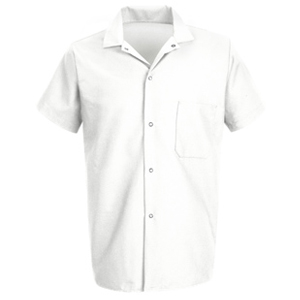 5020WH RedKap Unisex Standard White Snap Front Cook Shirt